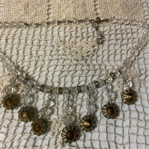 Vintage Czech Necklace 1930 Chrystal Rhinestone 15” - Picture 9 of 10
